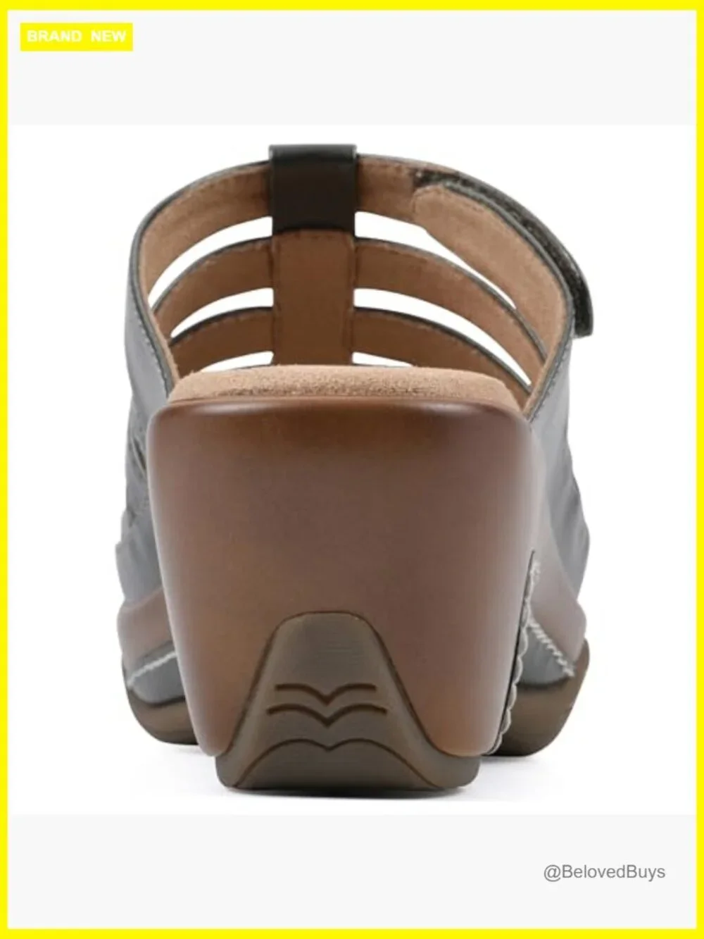 Strappy Cage Wedge Sandal with Cushioned Insole and Adjustable Velcro Strap